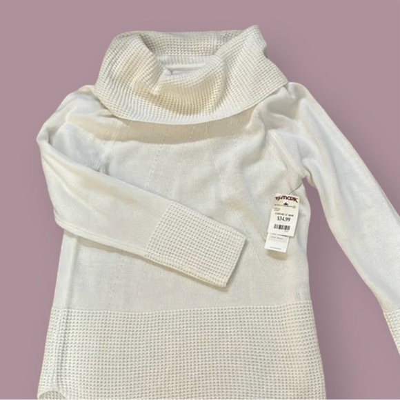 Calvin Klein White Cowl Neck Long Sweater L - Picture 8 of 11